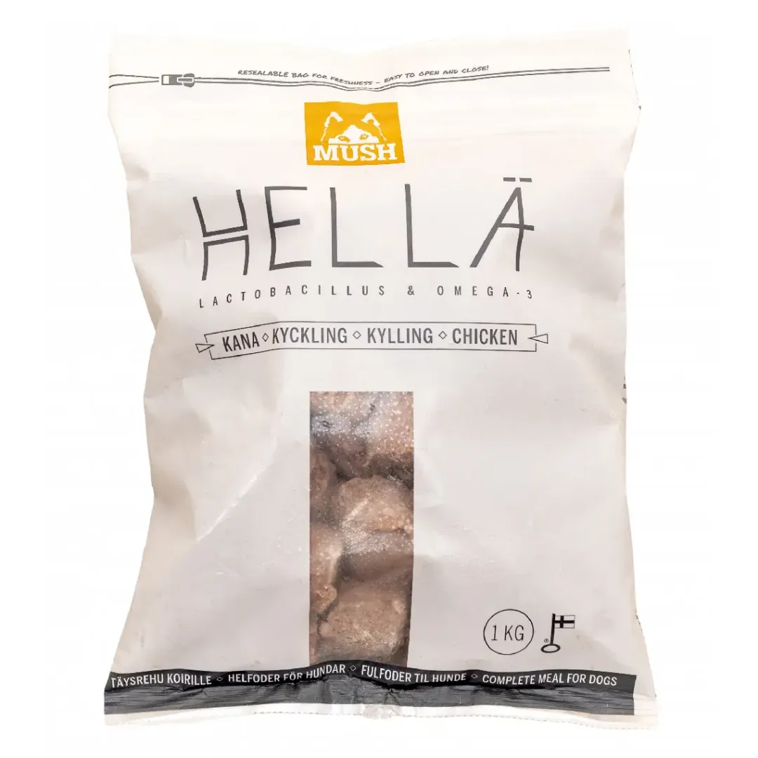 MUSH HELLÄ Kylling 1 kg - Naturligt råfoder til hunde