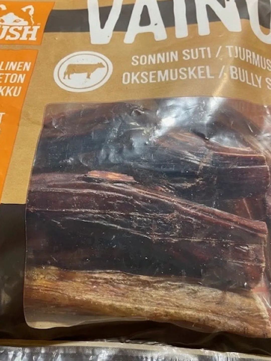 MUSH VAINU Hundesnack Tyremuskel 250 g - naturlige tyggeben til hunde