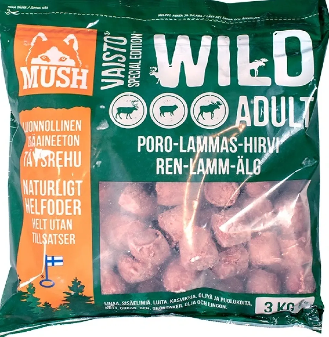 MUSH Vaisto Mørkegrøn Wild rensdyr lam elg til hund 3 kg