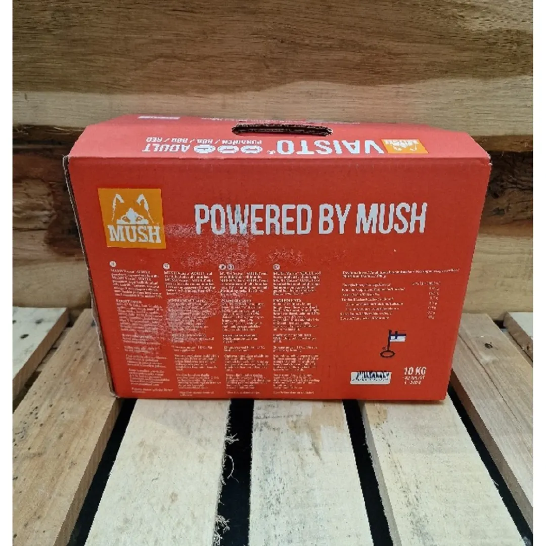 MUSH Vaisto Rød Gris Okse Laks XL 10 kg - Naturligt BARF-foder til hunde