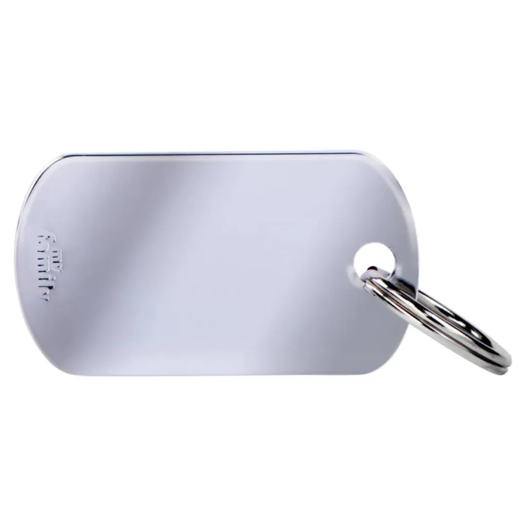 My Family Hundetegn MyFamily Basic Military hundetegn chrome Small - Klassisk ID tegn i metal