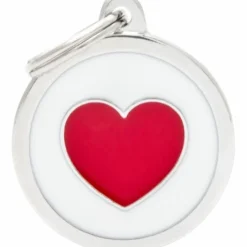My Family Hundetegn Charm Cirkel Med Hjerte Hvid