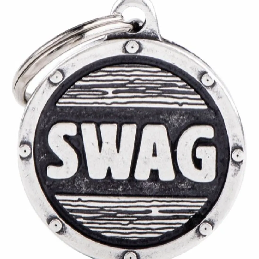 My Family Hundetegn cirkel stor Swag sølv