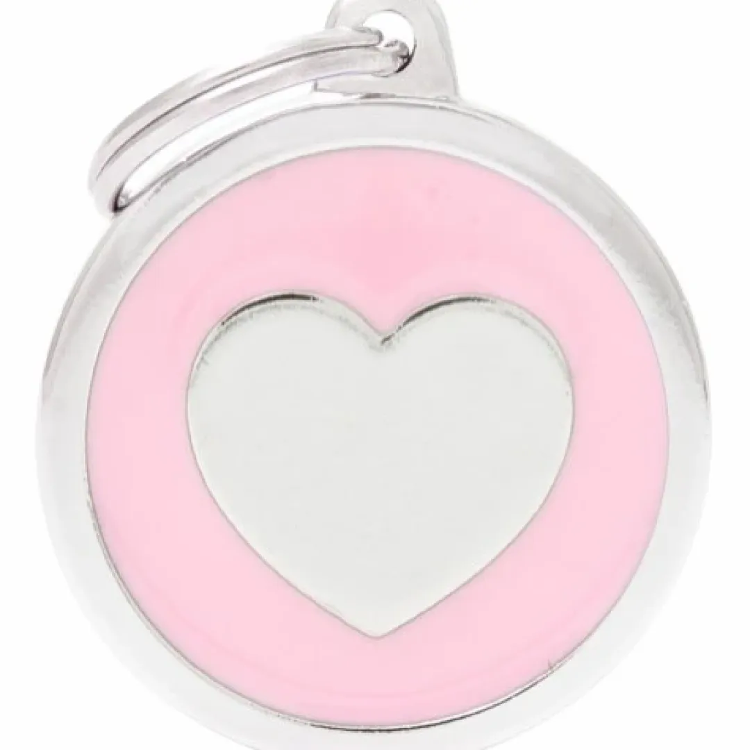 My Family Hundetegn Klassisk Cirkel med Hjerte Pink