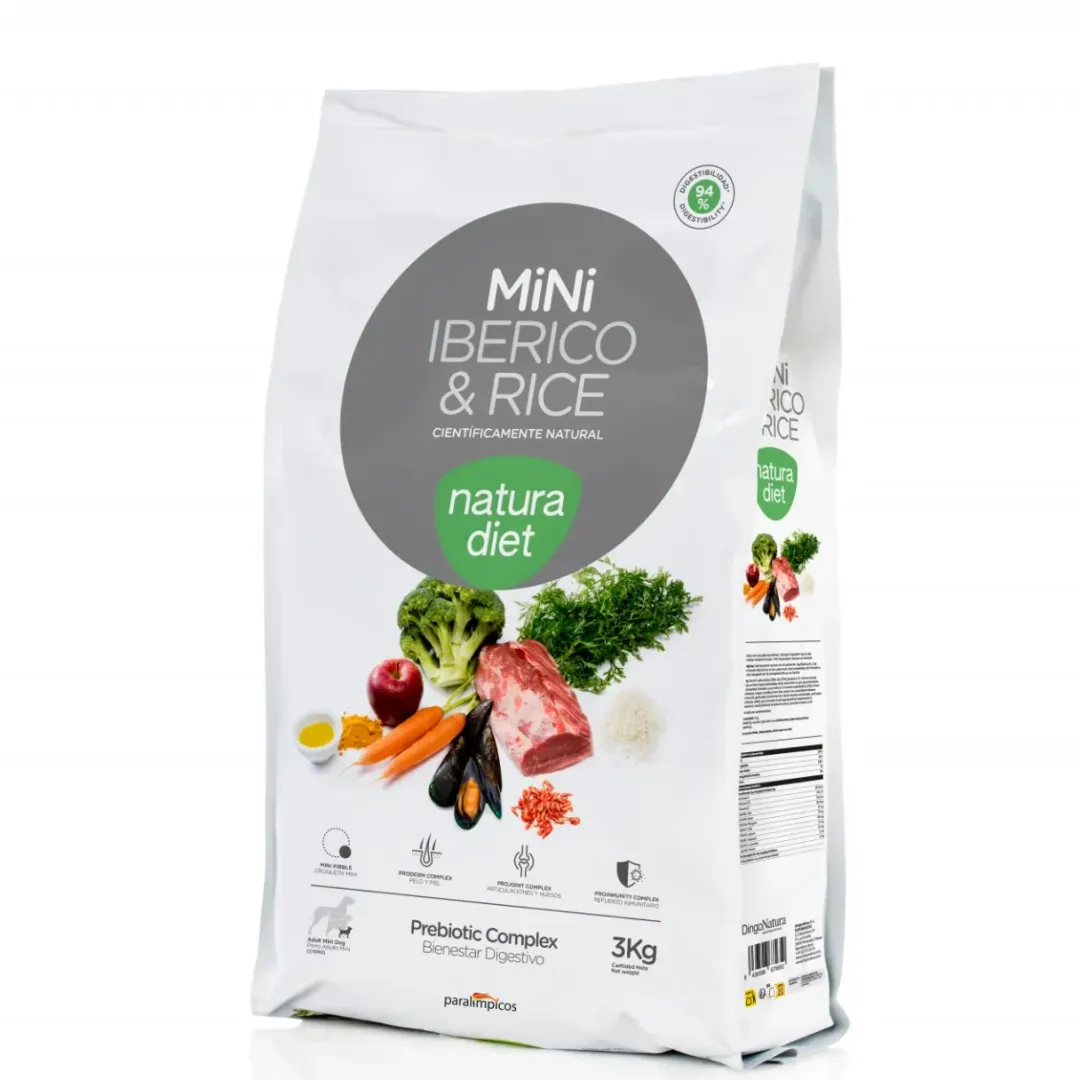 Natura Diet Super premium Hunde & kattefoder Natura Diet Iberico & Ris Mini 3 kg - Hundefoder til små voksne hunde