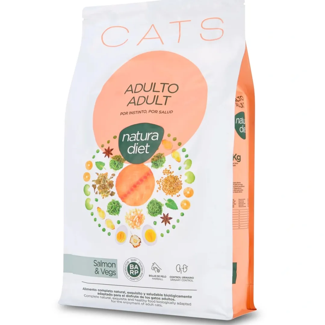 Natura Diet Super premium Hunde & kattefoder Natura Diet Kattefoder Adult Laks 3 kg - tørfoder til voksne katte