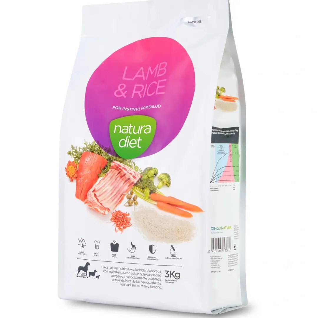 Natura Diet Super premium Hunde & kattefoder Natura Diet Lam og Ris Hundefoder 3 kg - Sundt og nærende til små og mellemstore hunde