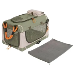 Nordic Paws Foldbart luksus hundebur i stof Army XS - rolig og tryg base