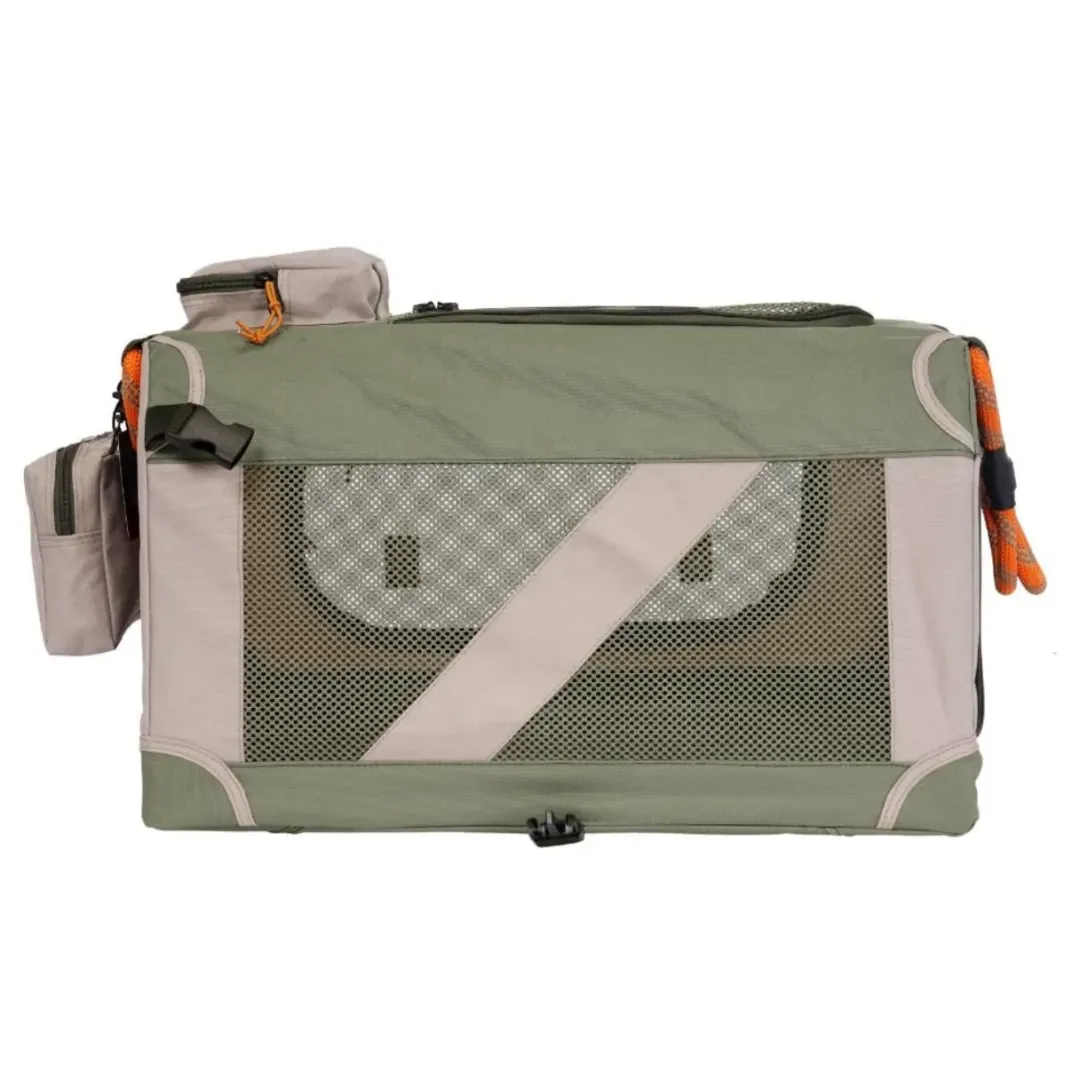 Nordic Paws Foldbart luksus hundebur i stof Army S - komfort og ro