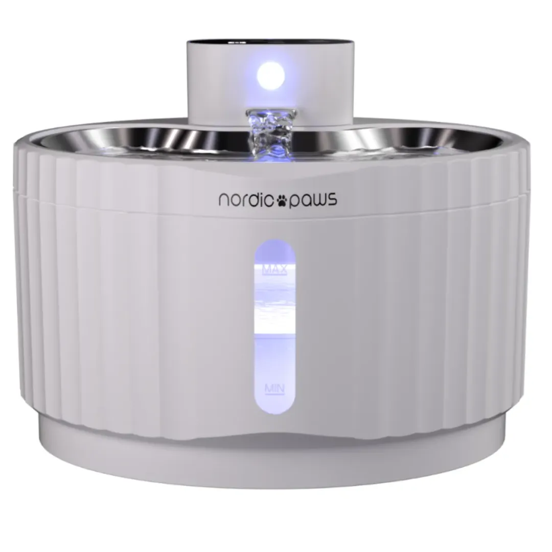 Nordic Paws Glacia trådløs vandfontæne hvid 2,8 L