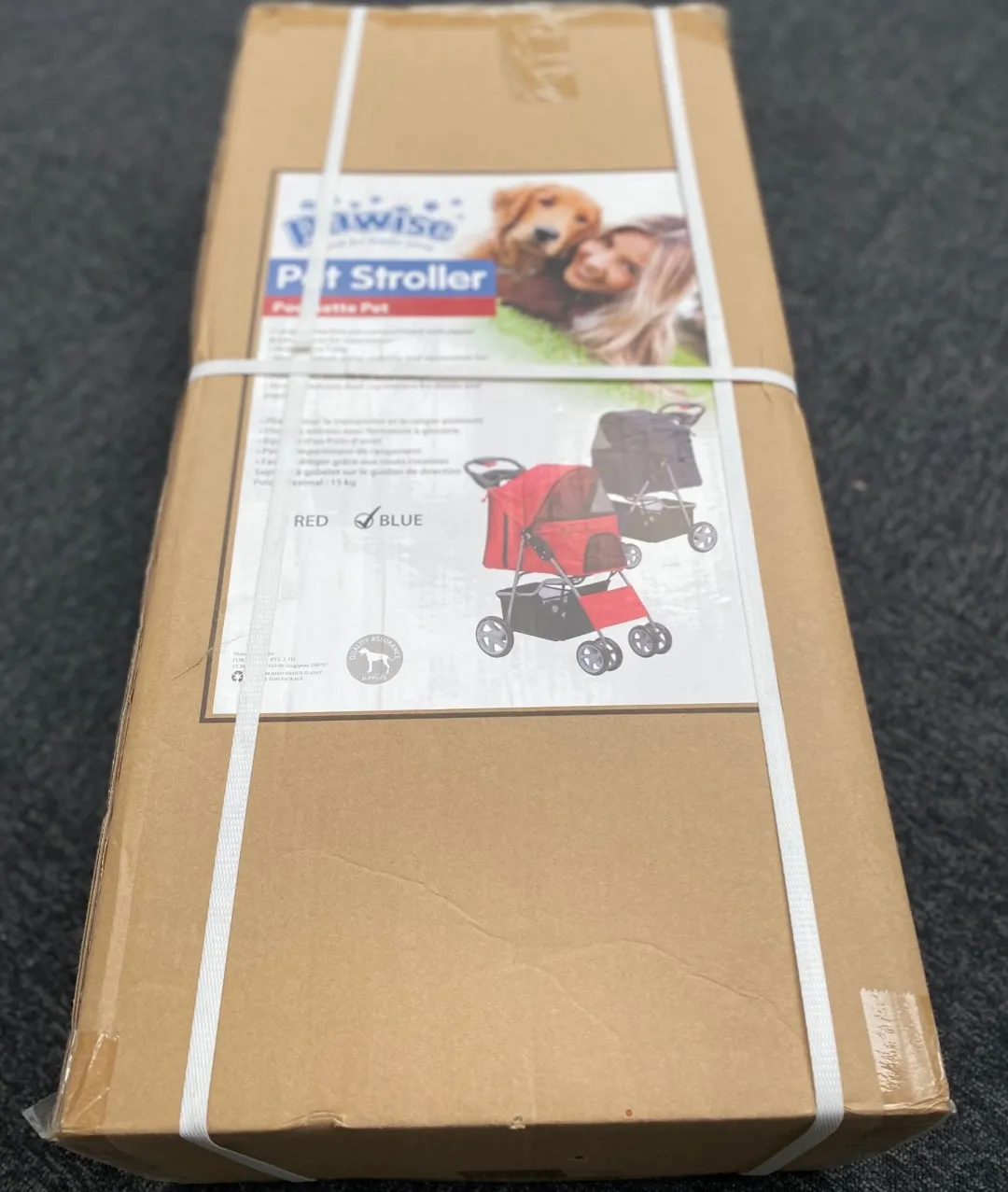 Pawise Hunde klapvogn med 4 hjul Blå