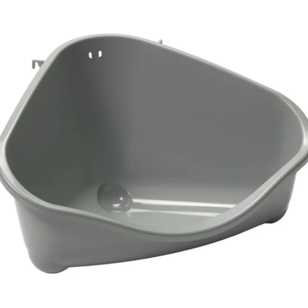 MiniZoo Pets Corner Tray M Grå - hjørnetoilet til gnavere og kaniner