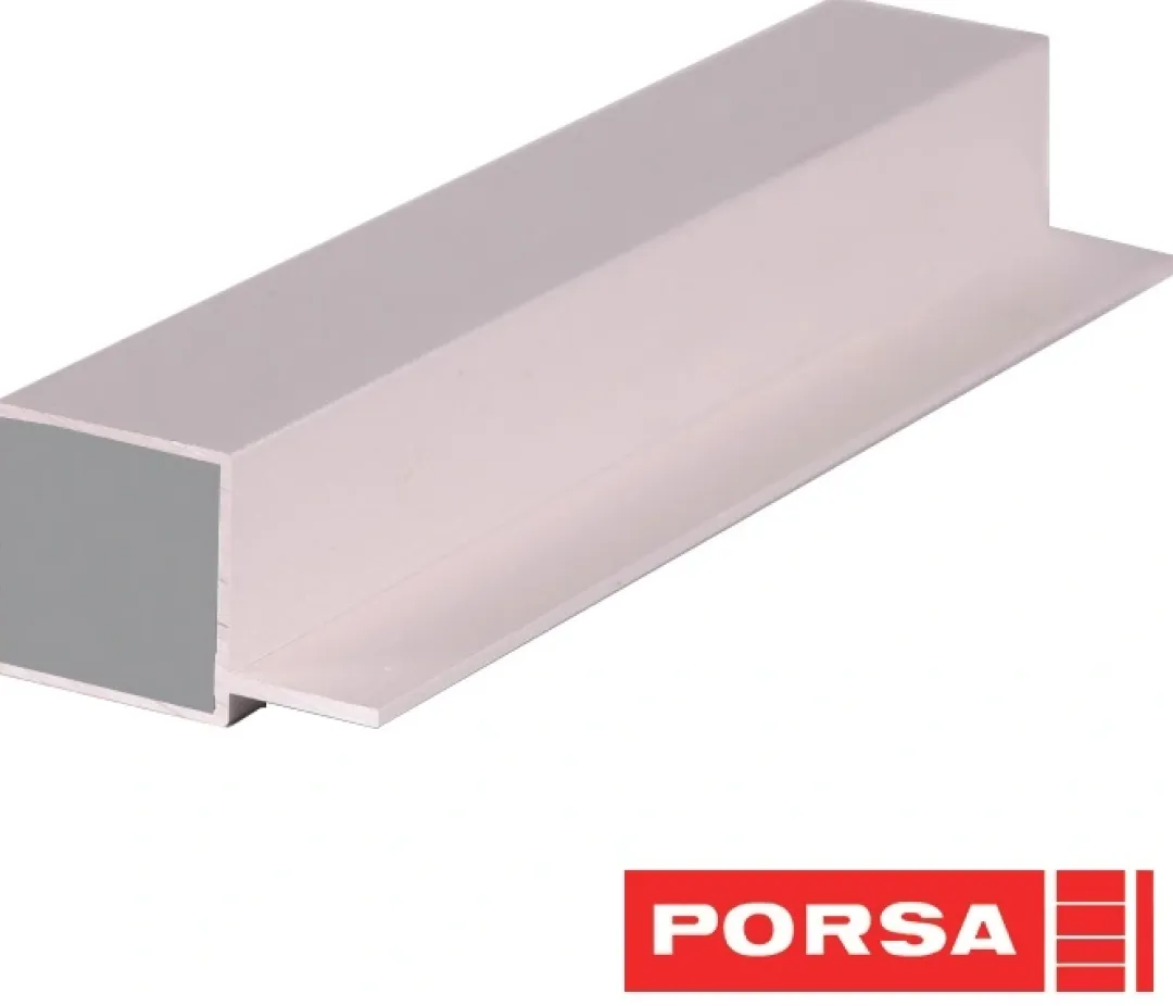 Porsa sølv aluprofil firkantet med flig 75 cm.