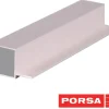 Porsa sølv aluprofil firkantet med flig 35 cm.