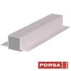 Porsa sølv aluprofil med dobbelt flig 125 cm.