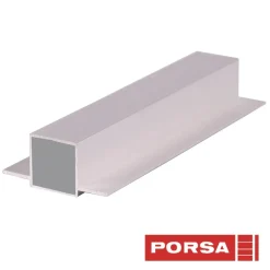 Porsa sølv aluprofil med dobbelt flig 90 cm.