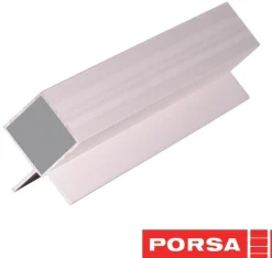 Porsa sølv aluprofil med dobbelt vinkelflig 130 cm.