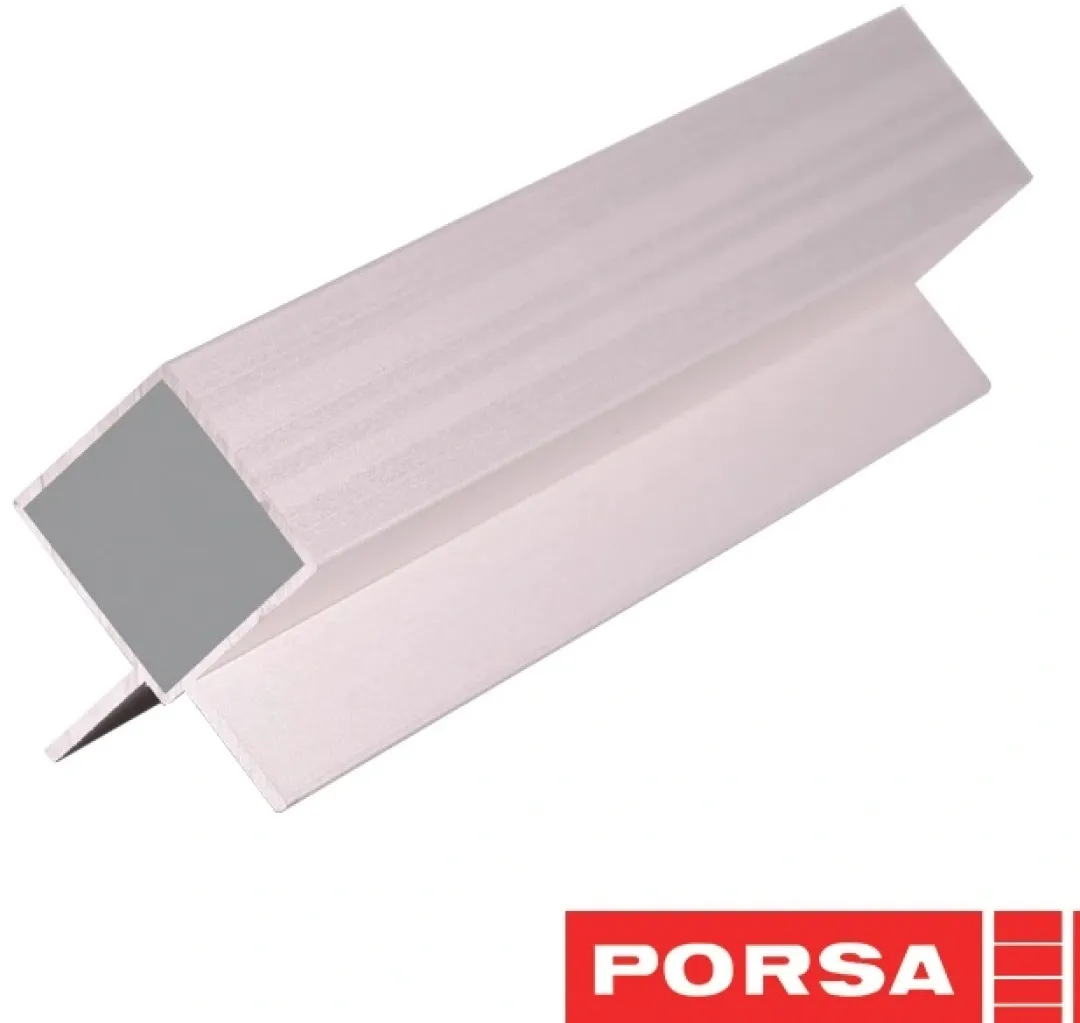 Porsa sølv aluprofil med dobbelt vinkelflig 30 cm.