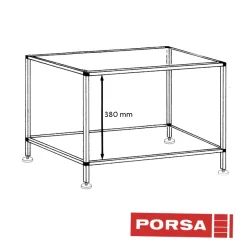 MiniZoo Porsa sort akvariebord 54 liter