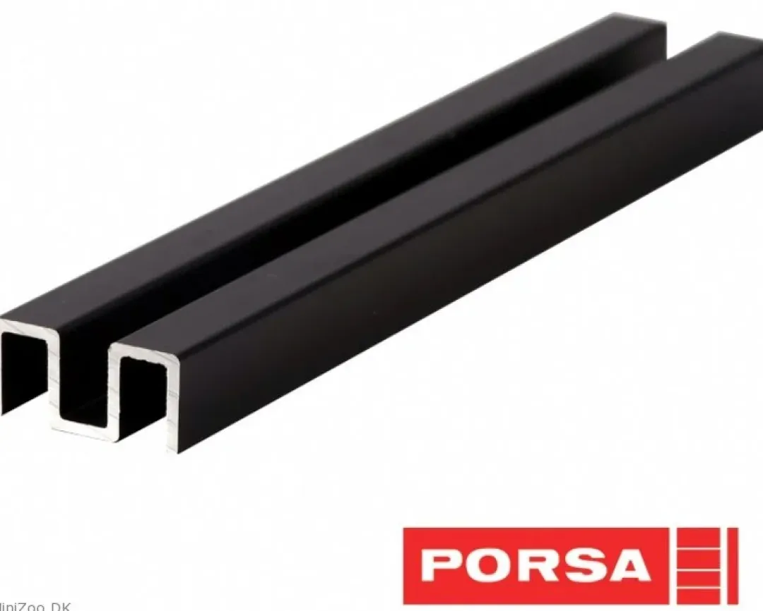 Porsa sort alu overskinne 100 cm.