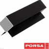 Porsa sort aluprofil med dobbelt vinkelflig 130 cm.