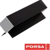 Porsa sort aluprofil med dobbelt vinkelflig 25 cm.
