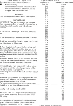 Salifert - Creating the right environment Salifert Magnesium Test MG