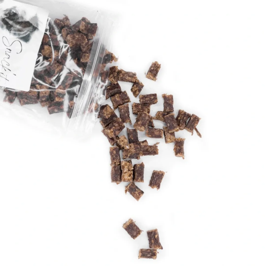 Snackit Kvalitetssnacks til hunde Snackit Bløde Krondyr terninger 100 g - kornfri hundesnacks