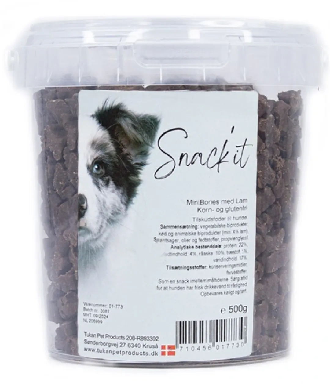 Snackit Kvalitetssnacks til hunde Snackit Semi-Moist Mini Bones med Lam 500 g - bløde hundesnacks