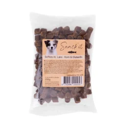 Snackit Kvalitetssnacks til hunde Softies med laks hundesnacks 200 g - Blød belønning med fiskesmag