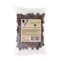 Snackit Kvalitetssnacks til hunde Softies med struds hundesnacks 200 g - Eksklusiv belønning med let smag