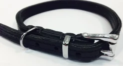 MiniZoo Timely halsbånd olieret læder sort 12 mm 25 cm - blød styrke til små hunde