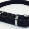 MiniZoo Timely halsbånd olieret læder sort 12 mm 20 cm - blød kontrol til små hunde
