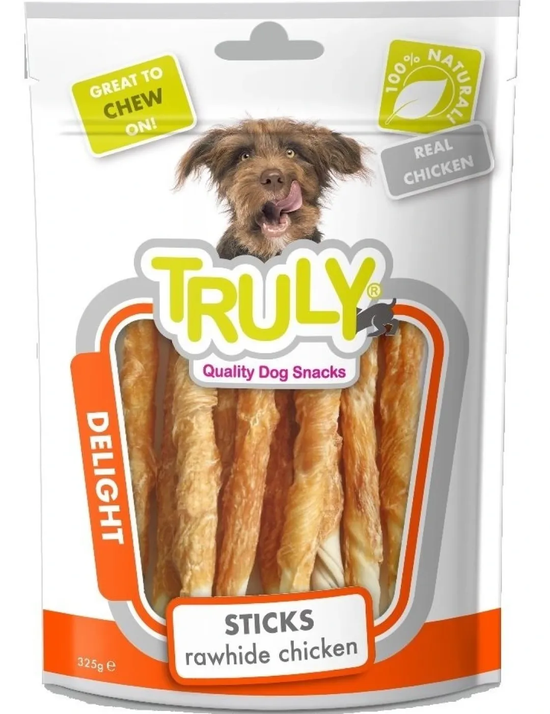 Truly Katte og Hundesnack Truly Chicken Jerky Rawhide Twisted 325 g - kyllingejerky med råhud