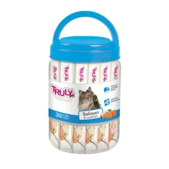 Truly Katte og Hundesnack Truly Kat Cremet kattegodbid med laks og torsk 420 g (30 tuber)