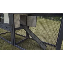 MiniZoo Udendørs Kaninbur med løbegård Grå