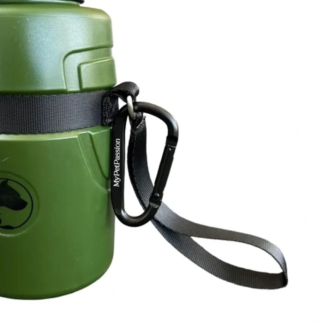 MiniZoo Vandflaske med sammenklappelig skål olivengrøn 600 ml