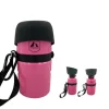 MiniZoo Vandflaske med sammenklappelig skål pink 600 ml
