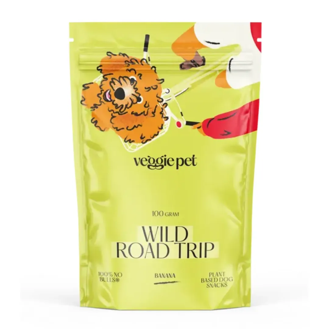 Truly Katte og Hundesnack Veggiepet Banan 100 g Wild Road Trip