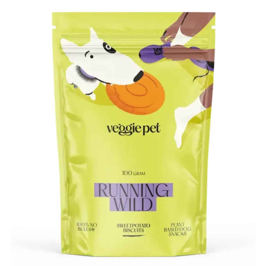Truly Katte og Hundesnack VeggiePet Sødkartoffel Biscuits 100 g Running Wild