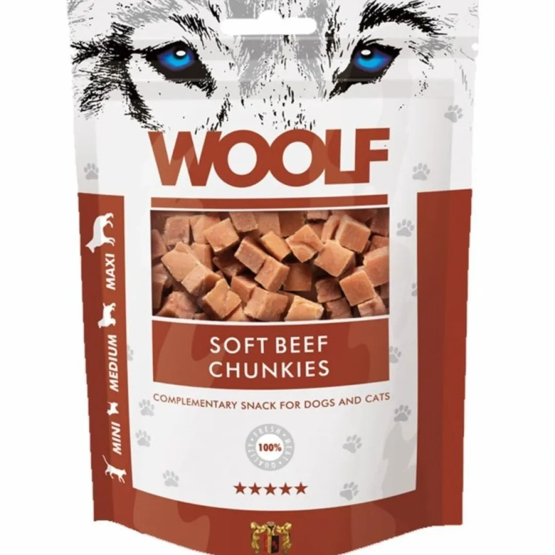 Woolf HundeSnacks og Kattesnack Woolf Hunde- og Kattesnack Bløde Oksekødsbidder