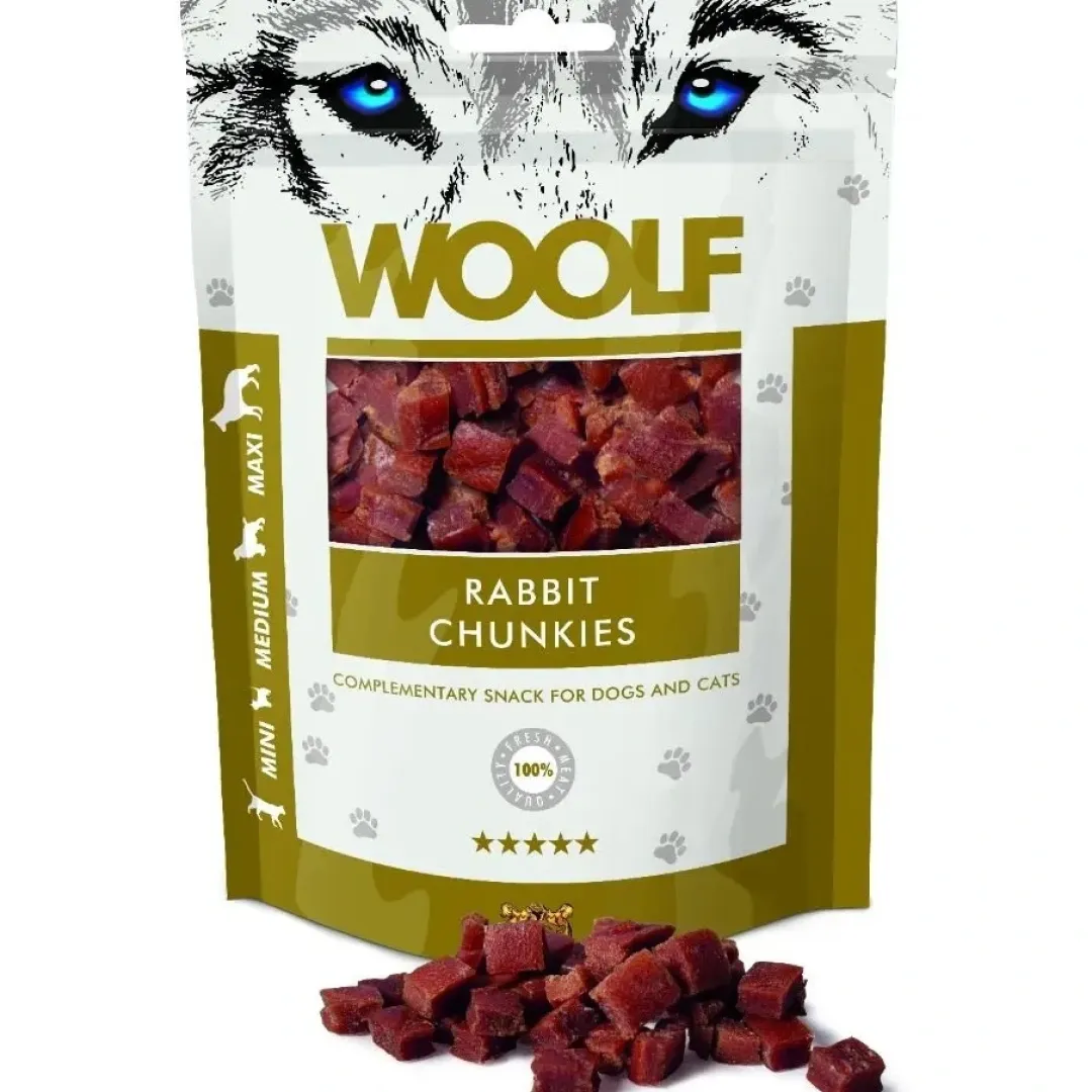 Woolf HundeSnacks og Kattesnack Woolf Hunde- og Kattesnack Kanin Chunkies