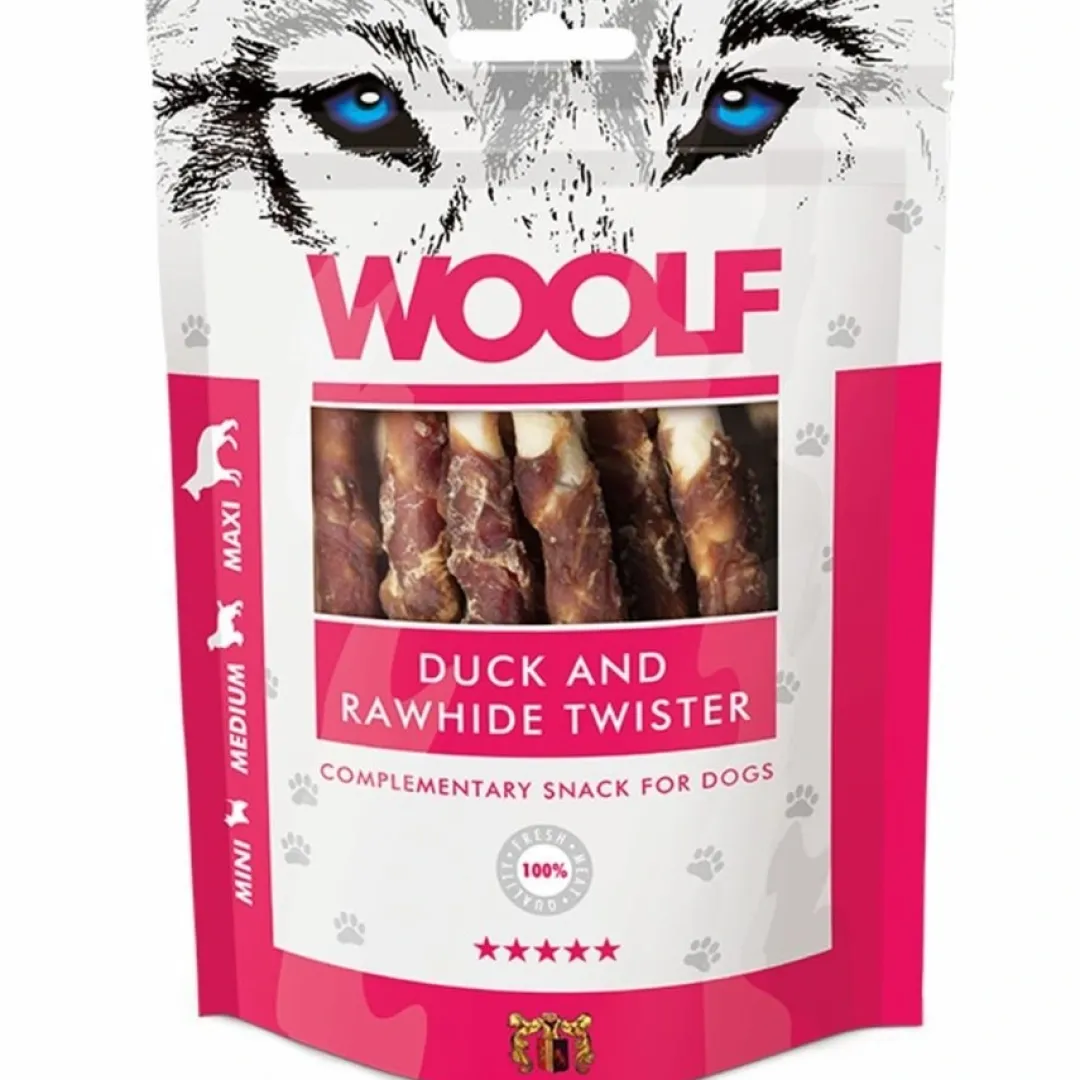Woolf HundeSnacks og Kattesnack Woolf Hundesnack And og Oksehud Twister