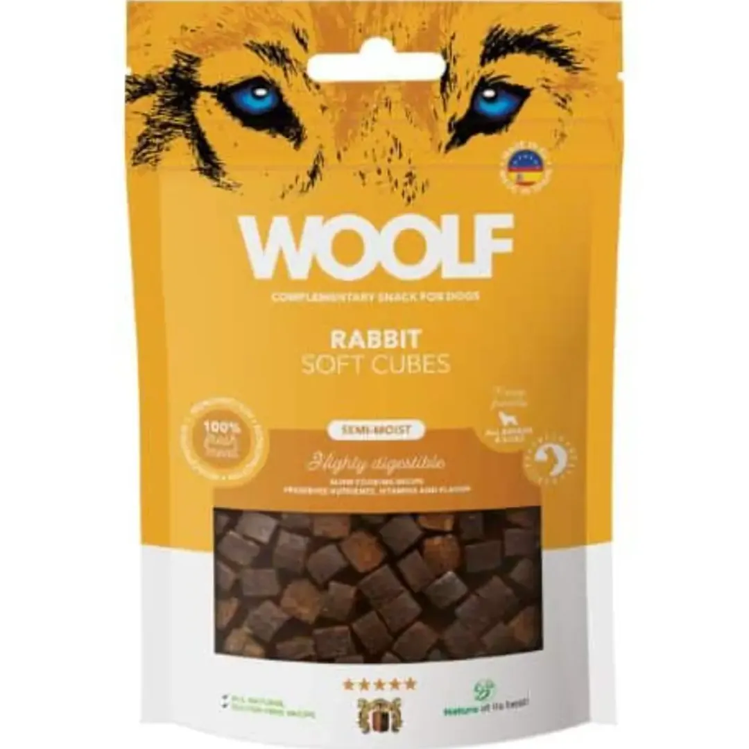 Woolf HundeSnacks og Kattesnack Woolf Hundesnack Bløde Terninger med Kanin - monoprotein 100 g