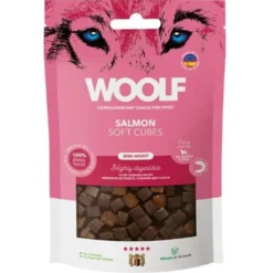 Woolf HundeSnacks og Kattesnack Woolf Hundesnack Bløde Terninger med Laks - monoprotein 100 g
