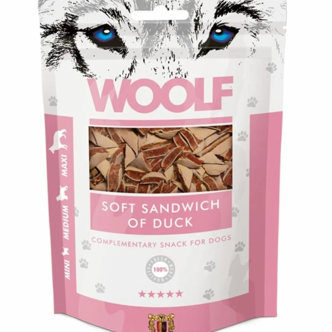 Woolf HundeSnacks og Kattesnack Woolf Hundesnack Blød Sandwich med And