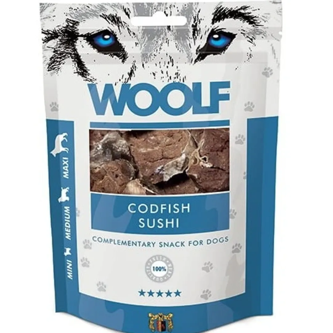 Woolf HundeSnacks og Kattesnack Woolf Hundesnack Torsk Sushi