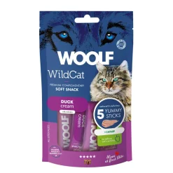Woolf HundeSnacks og Kattesnack Woolf Wildcat Cream 5 stk - Cremet kattegodbid med and og catnip